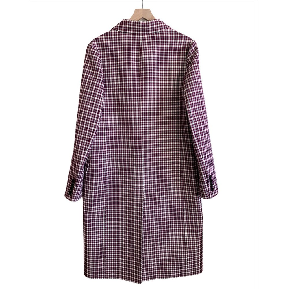 BURBERRY $3,490 NWT Authentic Double-Breasted White Purple Plaid Trench Coat 10 - Picture 4 of 16